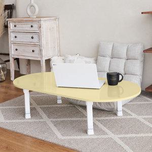 4단높이조절 E0 LPM 유광 밀러 타원 접이식 테이블 1200