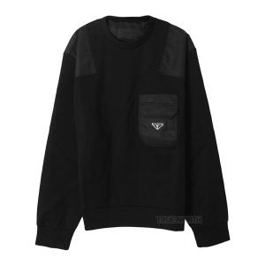 [롯데백화점]프라다 24FW 남성 UJL35B 11JE F0806 삼각 로고 리나일론 코튼 맨투맨 티셔츠 블랙