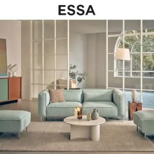 [롯데백화점]에싸 [행사기간 5만원권 증정]브루클린 3인 라부클 파인 패브릭 소파+스툴