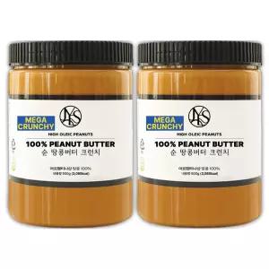 야스티 순 땅콩버터 크런치 500g X 2개 무첨가 100% 피넛버터 잼