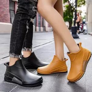 남자 숏 레인부츠 가벼운 헌터 반장화 발편한 여성 발목 예쁜 물장화 여름 장마철 패션 EVA 낚시 레인 슈즈