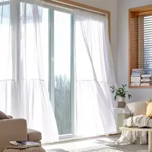 [모던하우스] 넬라 셔링 봉집형 긴창문커튼 140x235 화이트 2p