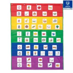 러닝리소스 레인보우 포켓차트 교사용 교육 보드판 영어 색깔 분류놀이 벽걸이 챠트 그림카드