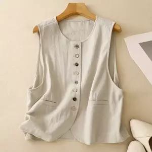 벤더 린넨 라운드넥 베스트_NC2VE002