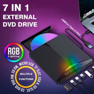 USB 타입 TF DVD 데스크탑용 리더 플레이어 트레이 버너 RW 10 CD 타입 윈도우 IN 광학 SD 드라이브 DVD 외장