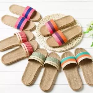 여성 여름 투톤 린넨 라탄 왕골 마 슬리퍼 실내화 거 실내슬리퍼 라탄슬리퍼 거실실내화