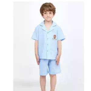 [레노마]라인프렌즈 남아 체크 5부 파자마 세트 BU 0D1SM38693_HDD