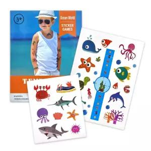 바다생물 물고기 상어 고래 어린이 타투스티커/헤나/타투/판박이/스티커/데코/문신/유아/여름/방수/붙이는