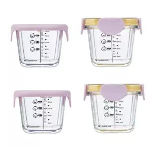 락앤락 이유식 유리 용기 원형 혼합 라벤더set 260 4p