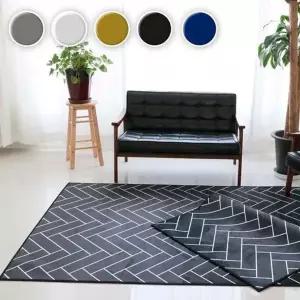 고품질 헤링본 나염 극세사 러그 카페트 중형 100 x 150 오크나무자...