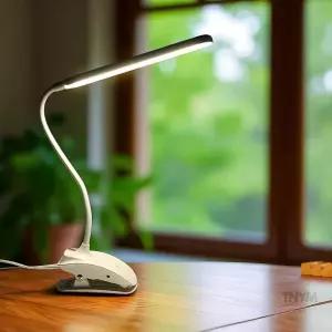 탁상용전기스탠드 책상전등 미니 집게 스탠드 화이트