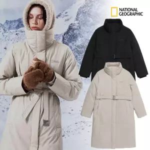 내셔널지오그래픽 여성 어반 노사시 코트형 구스 롱다운 N254WDW350