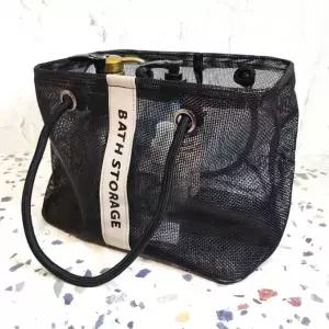 수영장가방 메쉬 물빠짐 숄더백 가방 블랙 소형 (WFJPW7P)