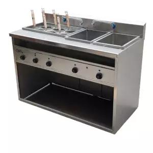 해면기 4구 자동 우동 업소용 면삶는 기계 국수 건지기 스텐