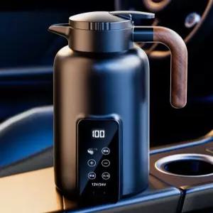 차량용 전기포트 휴대용 디지털 커피포트 화물차 보온 주전자 1300L 12/24V
