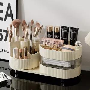 대용량 멀티 인테리어 3단 회전 칸막이 화장품 정리함 메이크업 수납력 좋은 다용도 스킨케어 정리대