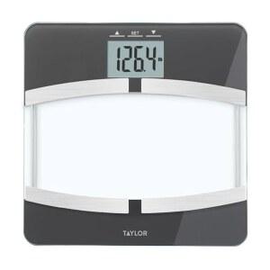 테일러 디지털 유리 체성분 척도, 체중계, 체지방, 체수분, 근육량, 골량 및 BMI 측정, 4-사용자 인식, FSA HSA 자격, 400파운드 용량, 검은색