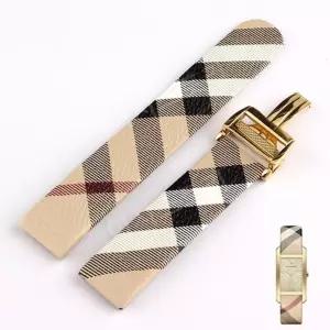 [호환]버버리 시계줄 체크 패턴 가죽 스트랩 BU9407