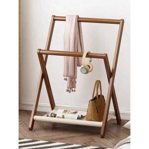 코트랙 접이식 우드 낮은행거 원목 북유럽 스탠드