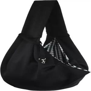 GIFANT 개와 고양이 슬링 캐리어 작은 애완동물 어깨 크로스바디 야외 여행 지하철 (블랙)