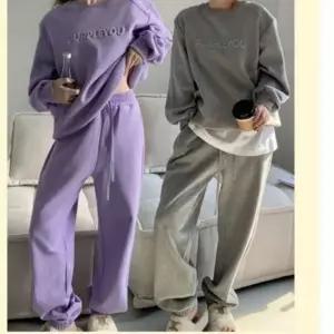 맨투맨 상하 퍼플유 조거 트레이닝복 세트 여성 트레이닝복 기모 긴팔트레이닝 팬츠 운동복 여성 조거 의류