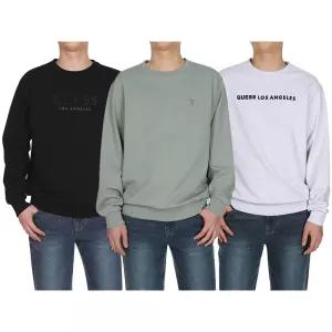 게스 남성 긴소매 티셔츠 스웨트셔츠 긴팔 맨투맨 남자 라운드넥 기본티 데일리