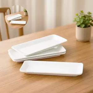 직사각접시 4P세트 본차이나 생선접시 플레이팅접시