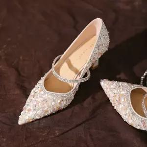 여자 신발 힐펌프스 하이힐 구두 양가죽 큐빅 자개 힐 스틸레토 신부 들러리 웨딩화 일자 스트랩 단화 M스