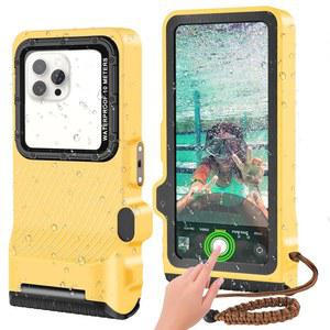 Saupsitnz 2025 다이빙 스노클링 /S24 케이스 S25 /S23 노란색) 아이폰 17/16/15/14/13/12/11 (4세대, 프로페셔널 갤럭시 프로 스쿠버 폰 사진 방수 삼성 /X 맥스 비디오 커버 수중