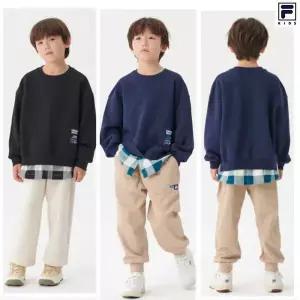 [롯데백화점]휠라 키즈 설마중오버핏 체크 레이어드 기모맨투맨티FK2POF4503X최초가69,000원[남여공용]