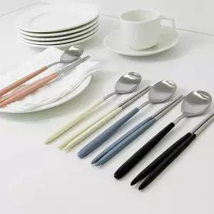 스텐 파스텔 샤틴 수저세트 예쁜 한식 수저 신혼부부