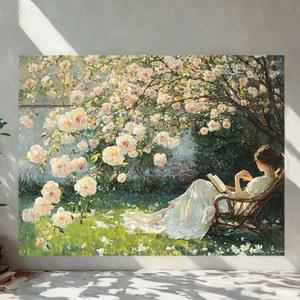 유화그리기세트 DIY 대형 풍경화 그림그리기 인물화 캔버스 꽃그림 플라워 액자 옵션2