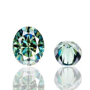 그린 모이사 오벌 컷 루즈 스톤 랩에서 제작한 젬스톤 VVS1 클리어런스 GRA 주얼리 제작용 0 5 5캐럿