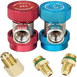 조절 가능한 R134a 퀵 커플러 고저변환 어댑터 피팅 AC 에어컨용 냉매 탱크 키트 HVAC 에어컨 게이지