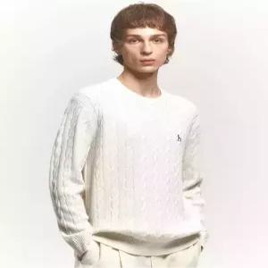 [국내백화점]  헤지스 맨 [24FW] 크림 캐시미어 혼방 케이블 니트 HZSW4D402CR 부드럽고 편안한