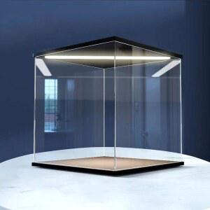 피규어 진열장 투명 아크릴 진열대 박스 도어 LED 조명 자동차 모델 건담 쇼케이스용 방진 장식장 조립