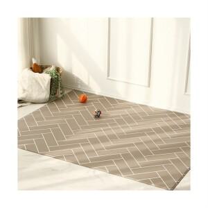 코멧 미끄럼방지 애견매트 러그타입 라이트브라운 헤링본