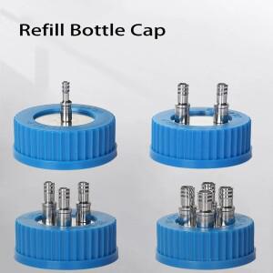 DXY 스테인레스 스틸 리필 병 뚜껑 GL45 1-4 홀 시약용 오픈 탑 미디어 나사 캡