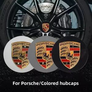 자동차휠캡 포르쉐 카이엔 파나메라 마칸 911 718 타이칸 박스터 카이맨 파준 차량 휠 센터 커버 스티커 허