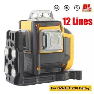 레벨기 측정기 수평기 디월트 호환 20V 18V 배터리 레이저 레벨 12라인 3D 수평 및 수직 그린 빔 미터 자동