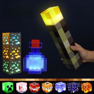 마인크래프트 물약병 램프 LED 모델 8색 스위치 충전식 글리터