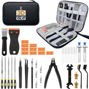 3D 프린터 도구 키트 34종 유지보수 세트 노즐 청소 스크래퍼 브러시 줄 커터 나이프 FDM/SLA 프린터용