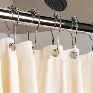 [셀러에이드]욕실 샤워커튼후크 12pcs 스테인레스 롤러볼