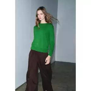 국내배송 자라 ZARA 여성 100% 엑스트라 소프트 울 스웨터 초록 9598104500 1641938