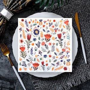 졸업파티 작은 꽃 장식 종이 냅킨 식물 티슈 웨딩 크리스마스 생일 파티 20 개/팩