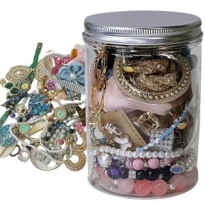 미스터리 주얼리 병, 여성용 우아한 혼합 스타일 40개, 박스 선물 세트 (목걸이, 귀걸이, 반지, 팔찌, 열쇠