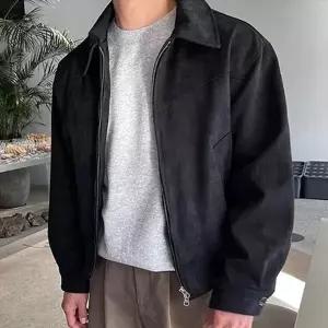 [모로엠] 스웨이드 블루종 남성 카라 아우터 ON-JUA-QWFGEDHS