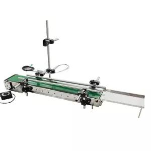 자동 소형 조립 라인 컨베이어 23.6인치 지능형 장비 생산 충전기 특수 이중 가드레일 광섬유 센서 포함