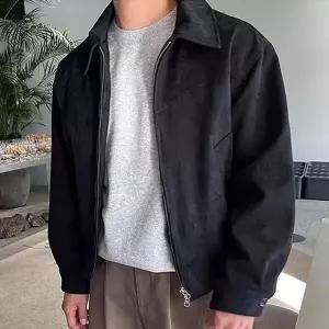 [모로엠] 스웨이드 블루종 남성 카라 아우터 ON-JUA-QWFGEDHS