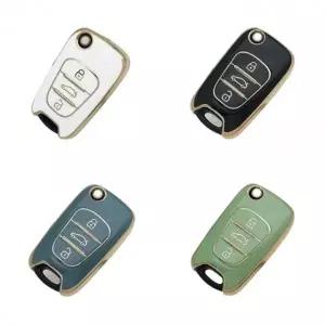 기아 현대 3버튼 TPU 골드라인 폴딩키 케이스